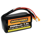 Overlander 6400mAh 7.4V 2S2P Square 18650 Li-Ion Battery - Deans
