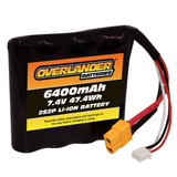Overlander 6400mAh 7.4V 2S2P Flat 18650 Li-Ion Battery - Mini Tamiya