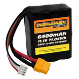 Overlander 6400mAh 11.1V 3S2P Config 16 18650 Li-Ion Battery - Deans