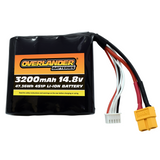 Overlander 3200mAh 14.8V 4S Flat 18650 Li-Ion Battery - Deans