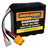 Overlander 6400mAh 14.8V 4S2P Config 25 18650 Li-Ion Battery - Deans