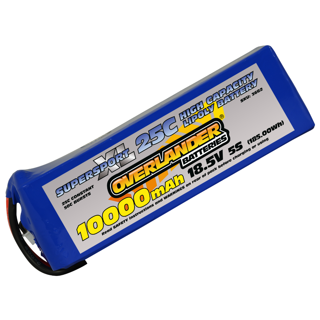 Overlander 10000mAh 18.5V 5S 25C Supersport XL LiPo Battery - AS150