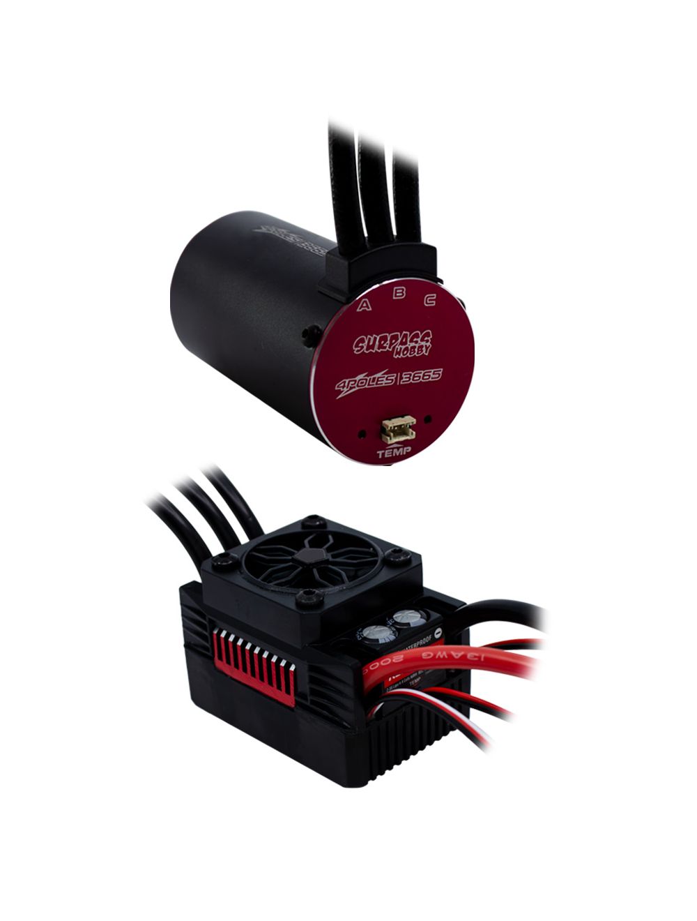 Overlander 3800KV Rocket RC V2 Supersonic 3665 Brushless Motor + 90A ESC for 1/10th and 1/8th Cars