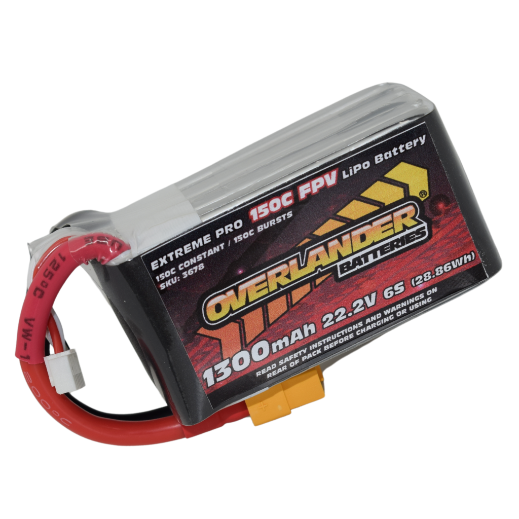 Overlander 1300mAh 22.2V 6S 150C FPV LiPo Battery
