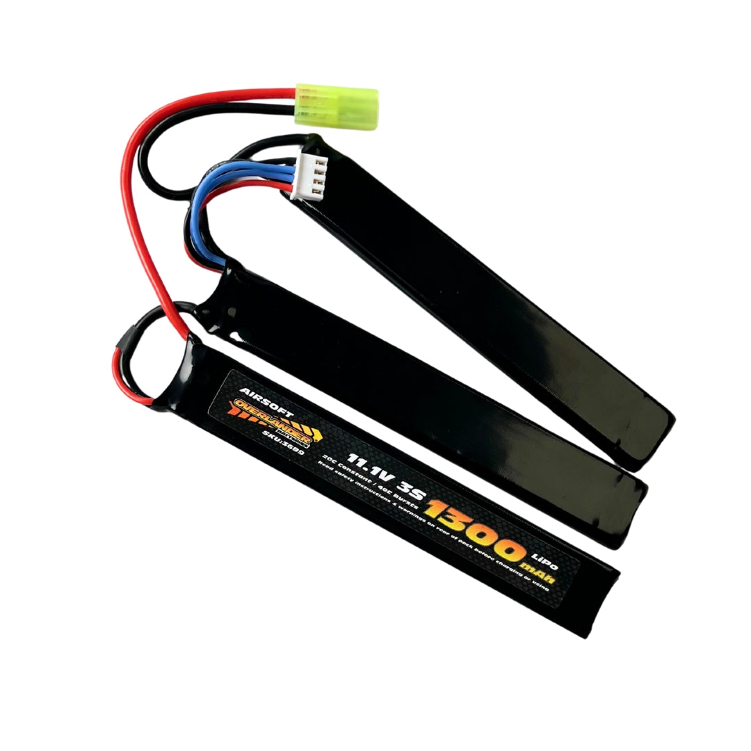 Overlander 1300mAh 11.1V 3S 20C Nunchuck VoltOps Airsoft Lipo Battery