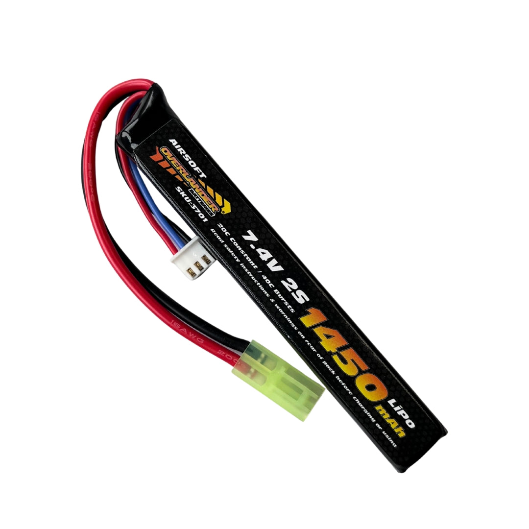 Overlander 1450mAh 7.4V 2S 20C Stick VoltOps Airsoft Lipo Battery