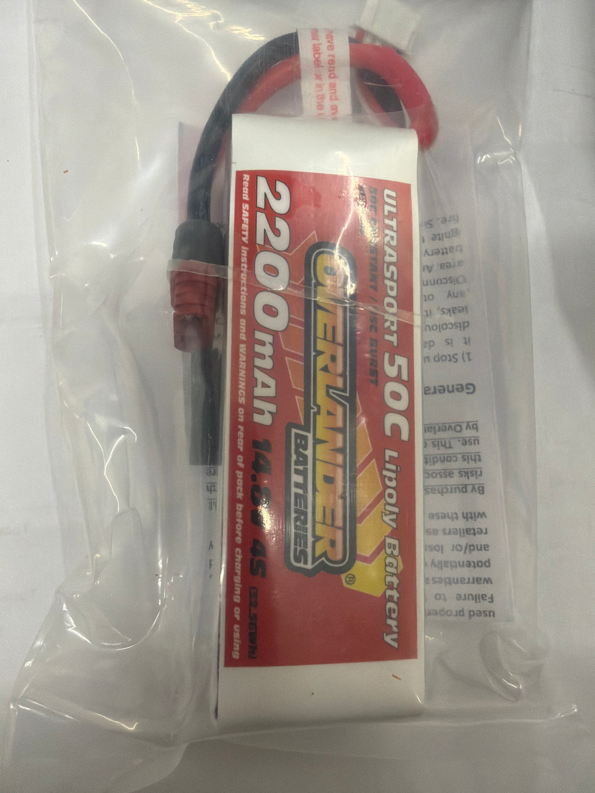 2200mAh 14.8V 4S 50C Ultrasport LiPo Battery Deans