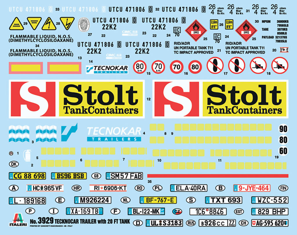 Italeri 1/24 TECNOKAR 20 TANK TRAILER Kit 3929