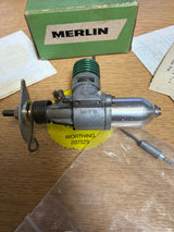 DC Merlin .76 CU . CM In Box Vintage Model Engine Diesel Second Hand (Box 109)