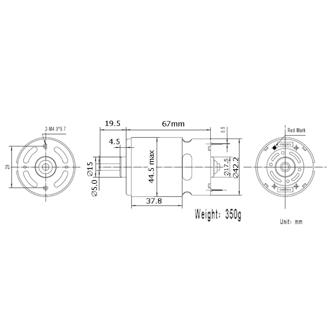775 DC Motor (12000rpm 12V) - Motor Only