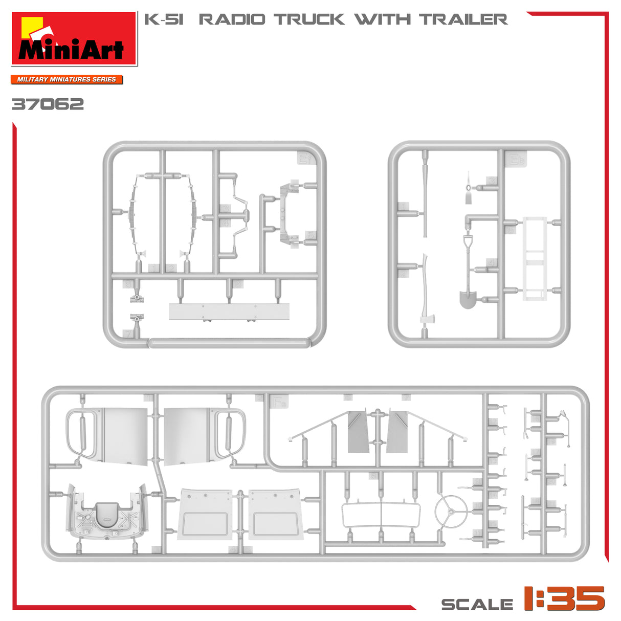 MiniArt 1/35 K-51 Radio Truck with Trailer Kit - 37062