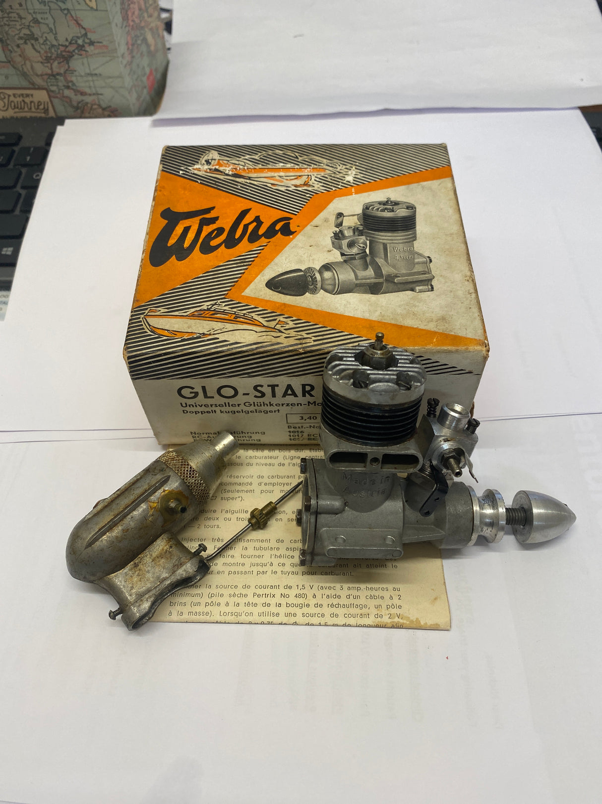 Webra Glo-Star R/C Engine 20 - Aero with Silencer Boxed - PRE OWNED