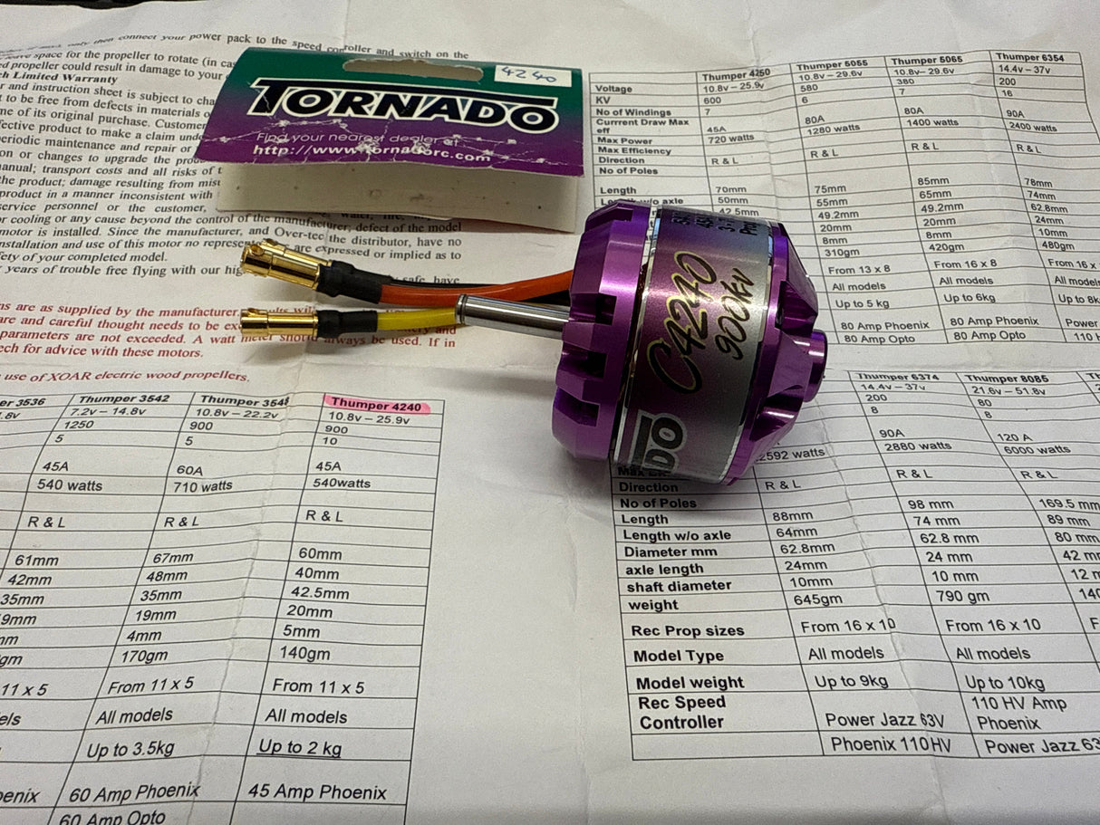 Tornado Thumper C4240-900kv Brushless Outrunner Motor (Purple)