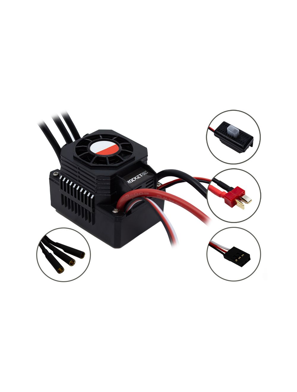 Overlander 4370KV Rocket RC Waterproof F540 Sensorless Motor + 45A ESC for 1/10th and 1/12th Cars