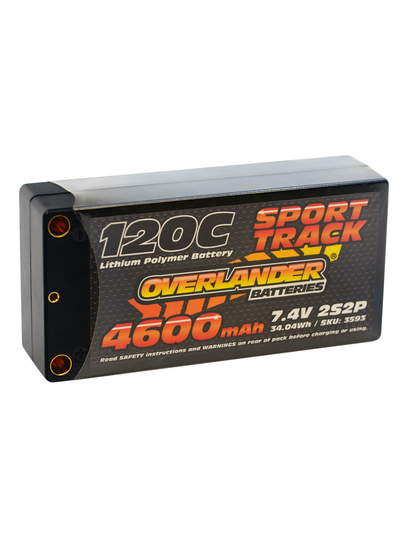 Overlander 4600mAh 7.4V 2S 120C Hard Case Shorty Sport Track LiPo Battery