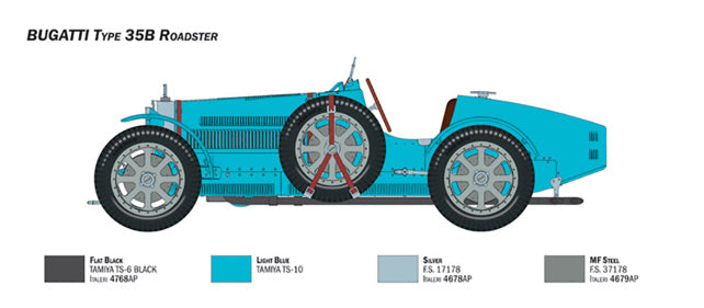 ITALERI 1/24 Bugatti Roadster/Monte Carlo Kit 4713