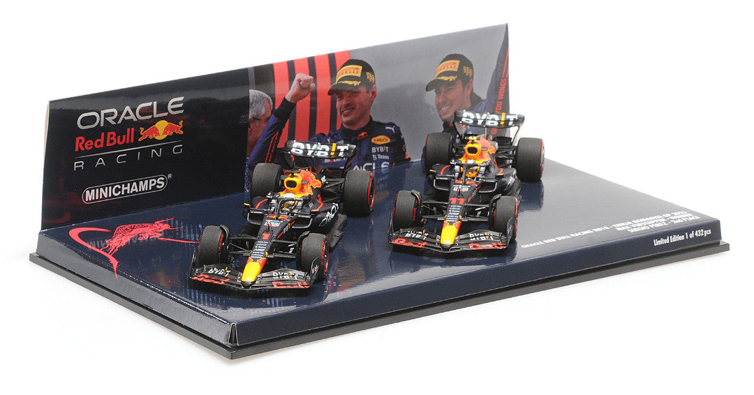 Minichamps Die Cast Collectables - 1:43 2-Car Set - Oracle Red Bull Racing RB18 - 1-2 Finish Verstappen/Perez - Emilia Romana GP 2022