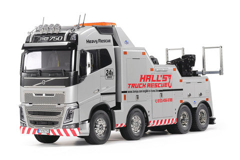 Tamiya Volvo FH16 Globetrotter 750 8x4 Tow Truck with Silver Pre-Painted Body Components