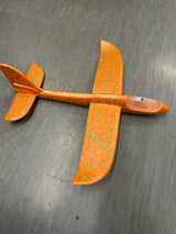 LED Hand Launch Glider in orange with green dots