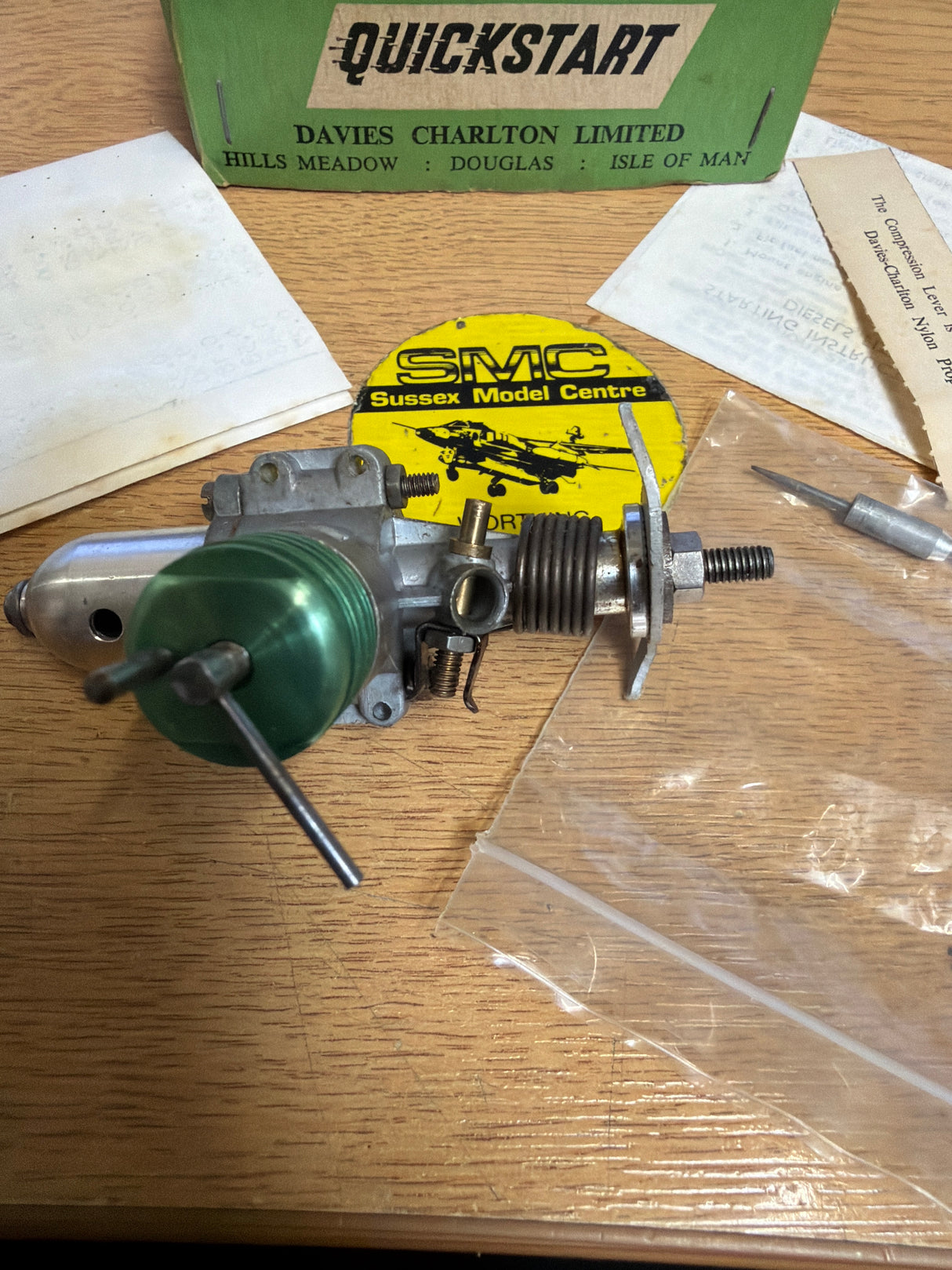 DC Merlin .76 CU . CM In Box Vintage Model Engine Diesel Second Hand (Box 109)