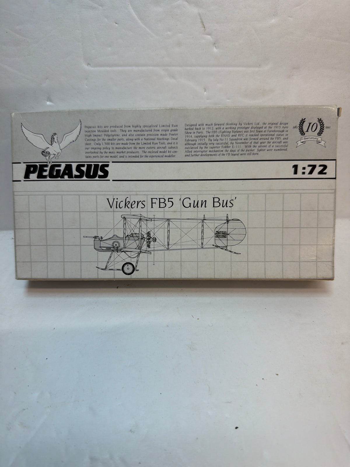 Pegasus Vickers F.B.5 Gun Bus 1/72 Plastic model Kit Vintage
