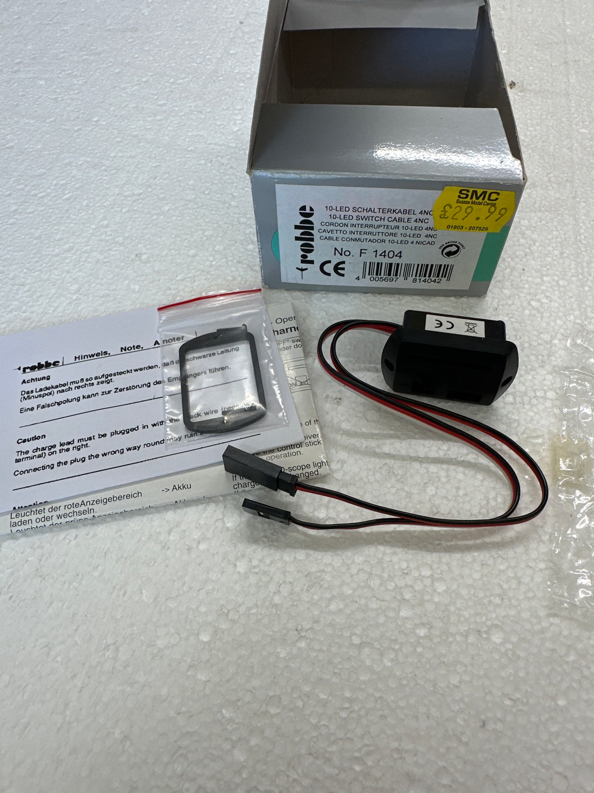 Robbe 10 LED battery indicator On/Off Switch with charge socket F1404 (box 9)
