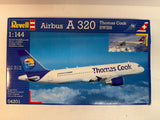 Revell Plastic aircraft kit Airbus A 320 Thomas Cook & Swiss 1:144 04201 Opened but complete