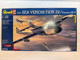 Revell Plastic aircraft kit D.H. Sea Venom FAW.22 1:32 04709 Opened some decals missing