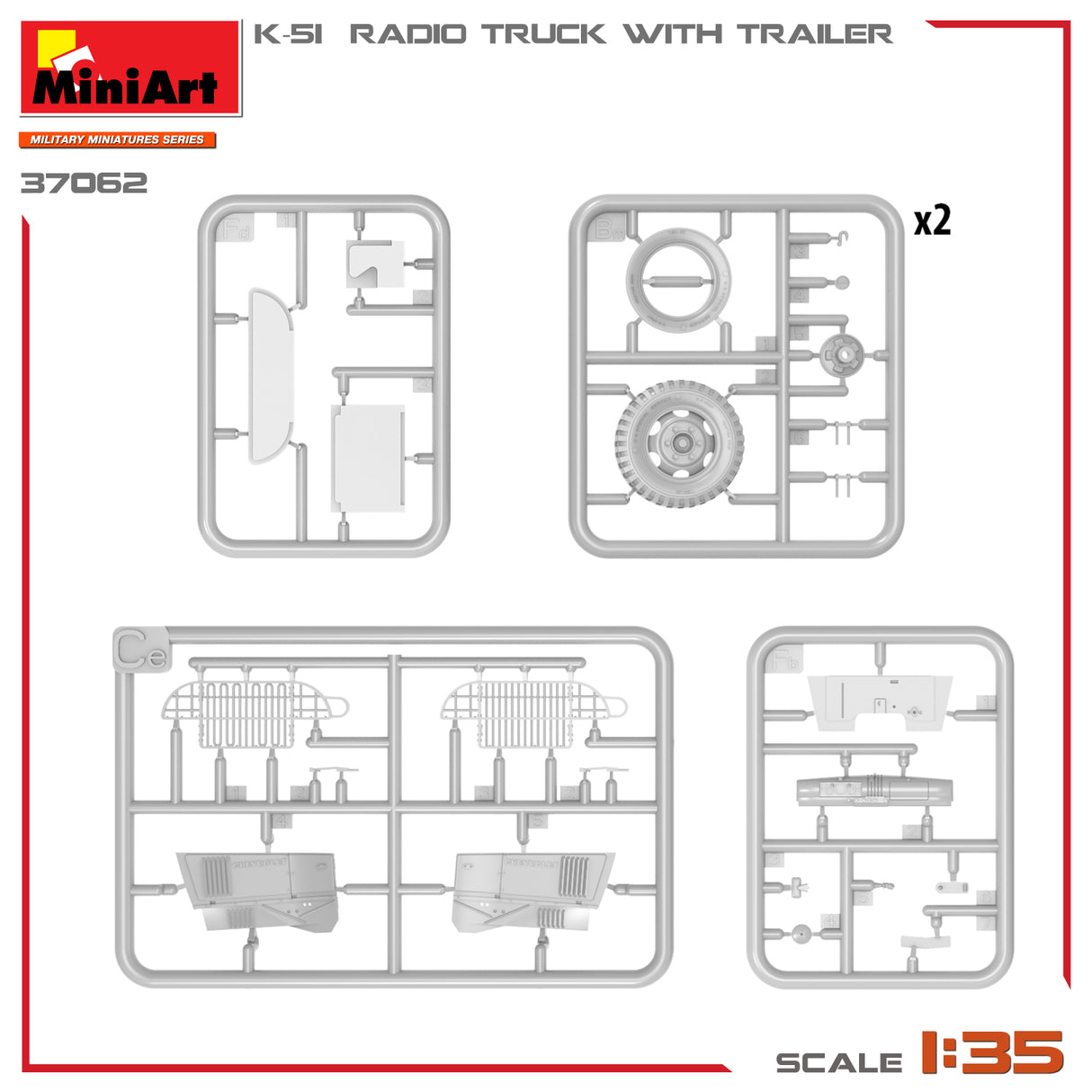 MiniArt 1/35 K-51 Radio Truck with Trailer Kit - 37062