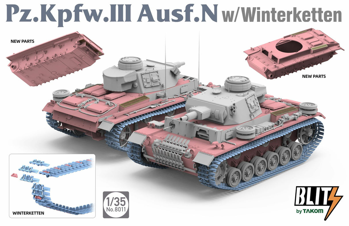 Takom 1/35 Pz.kpfw.III Ausf.N with winterketten Kit 02175