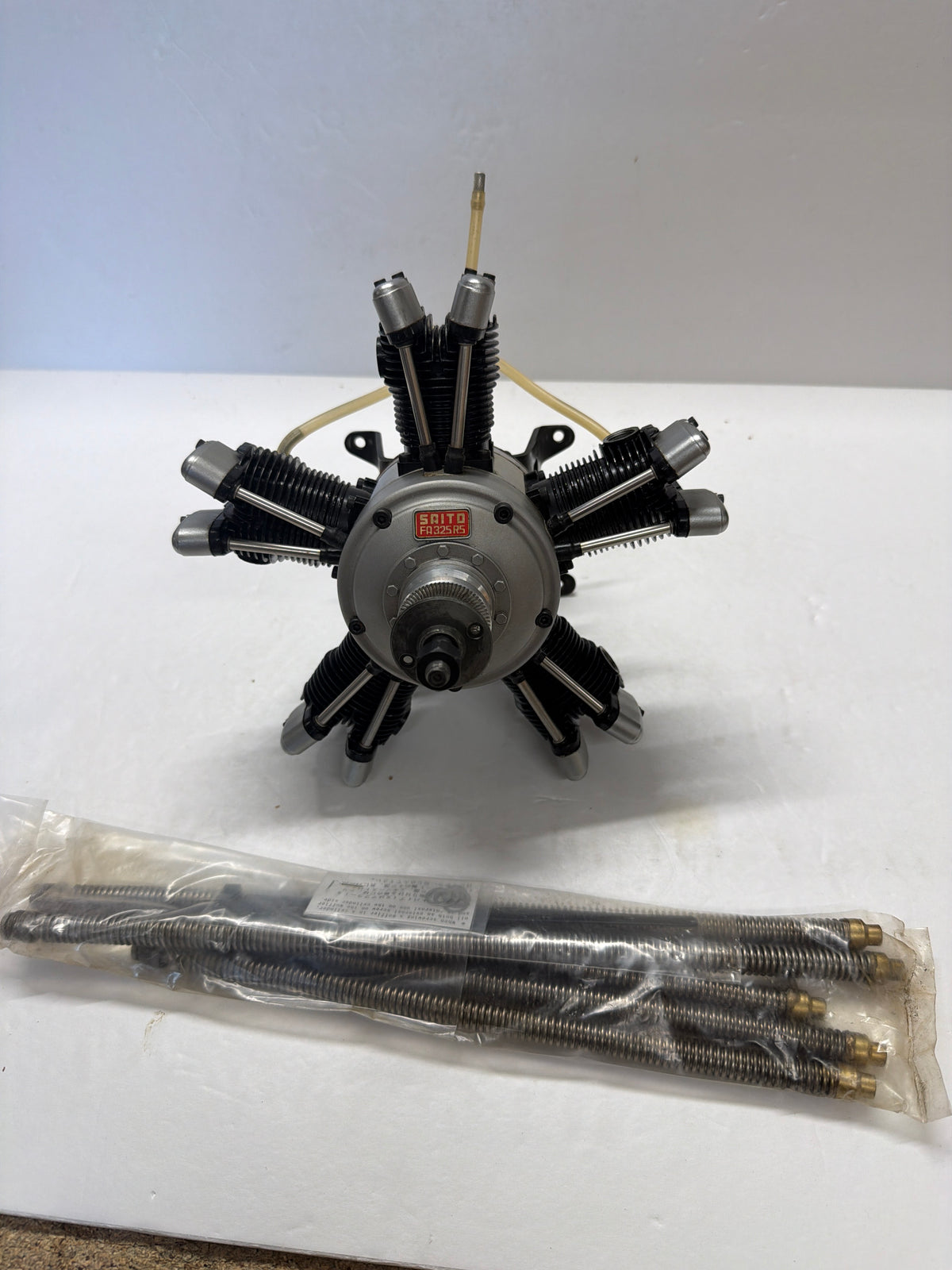 Second hand Saito FA-325 R5 five-cylinder radial and Flexi Exhausts Model engine