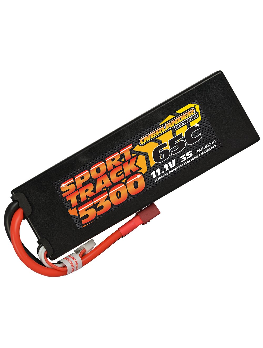 Sport Track 5300mAh 11.1V 3S 65C Hard Case Sport Track LiPo Battery Deans T-Plug