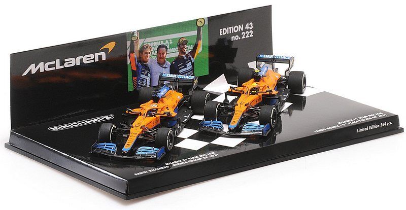Minichamps Die Cast Collectables - 1:43 1:43 2-Car Set - Mclaren F1 Team MCL35M - 1-2 Finish Ricciardo/Norris - Italian GP 2021
