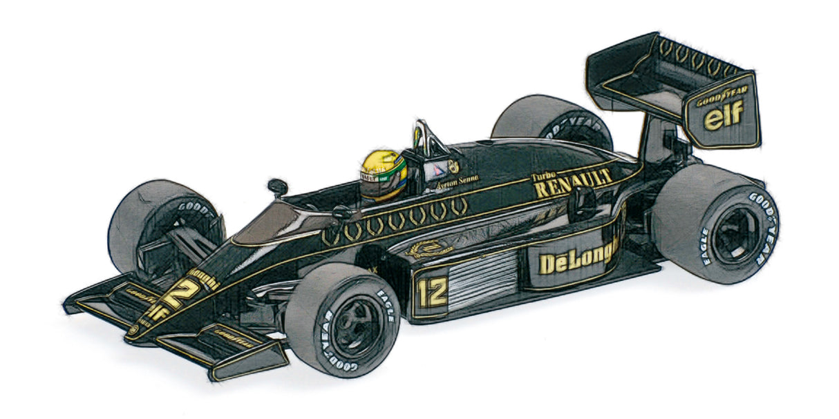 Minichamps Die Cast Collectables - 1:18 Lotus Renault 98T Ayrton Senna 1986 Dirty Version