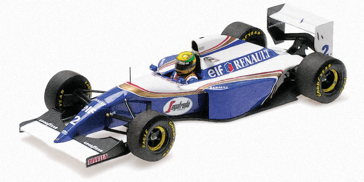 Minichamps Die Cast Collectables - 1:43 Williams Renault FW16 Ayrton Senna San Marino 1994 Dirty Version