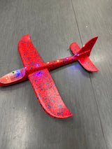 LED Hand Launch Glider in red with blue dots