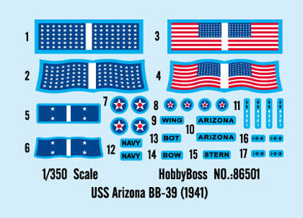 HobbyBoss 1/350 USS Arizona BB-39 (1941) 86501