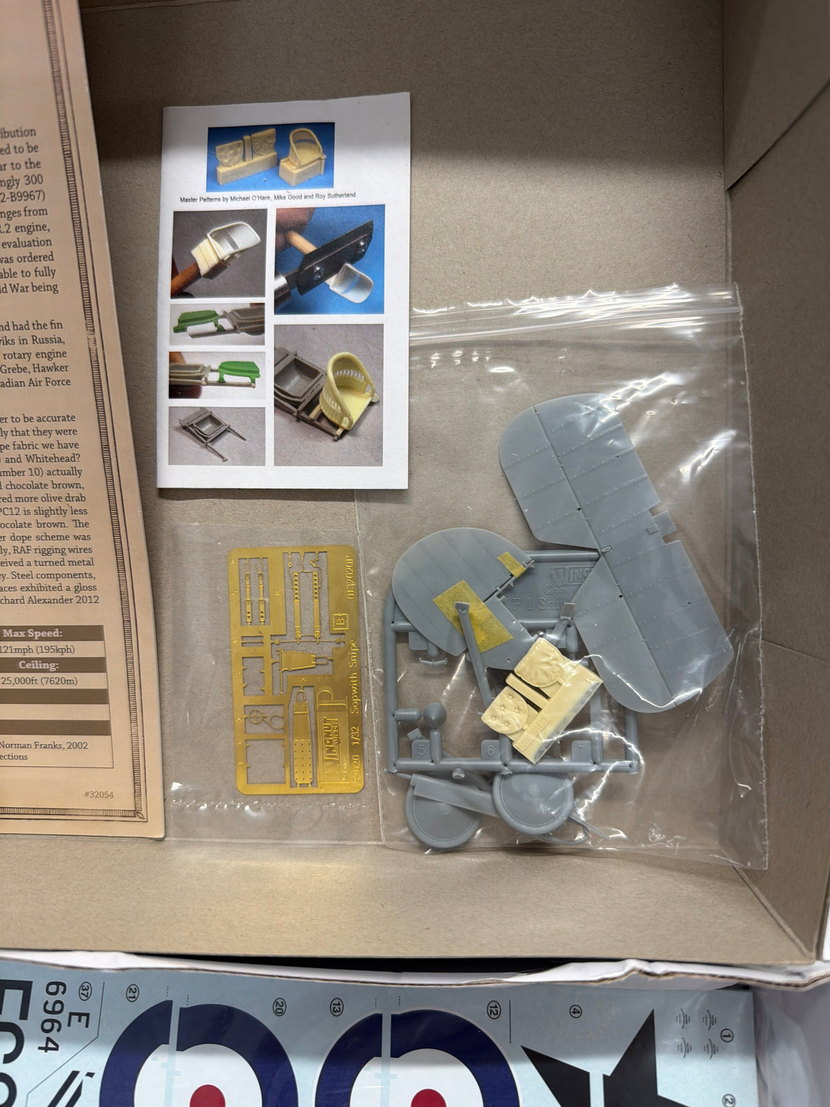 WingNut Wings Sopwith Snipe Late 1/32 this model has been started to a high standard Plastic Model Kit with extras seat and harness