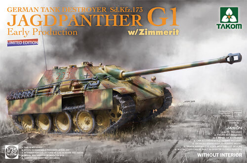 Takom 1/35 Jagdpanther G1 (Early Production) Tank Destroyer Sd.Kfz.175 with Zimmerit Kit 2125W
