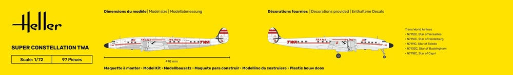 Heller 1/72 Lockheed Super Constellation TWA Kit 82391
