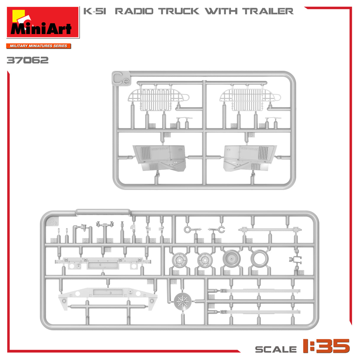 MiniArt 1/35 K-51 Radio Truck with Trailer Kit - 37062