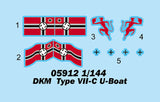 Trumpeter 1/144 DKM Type VII-C U-Boat 05912