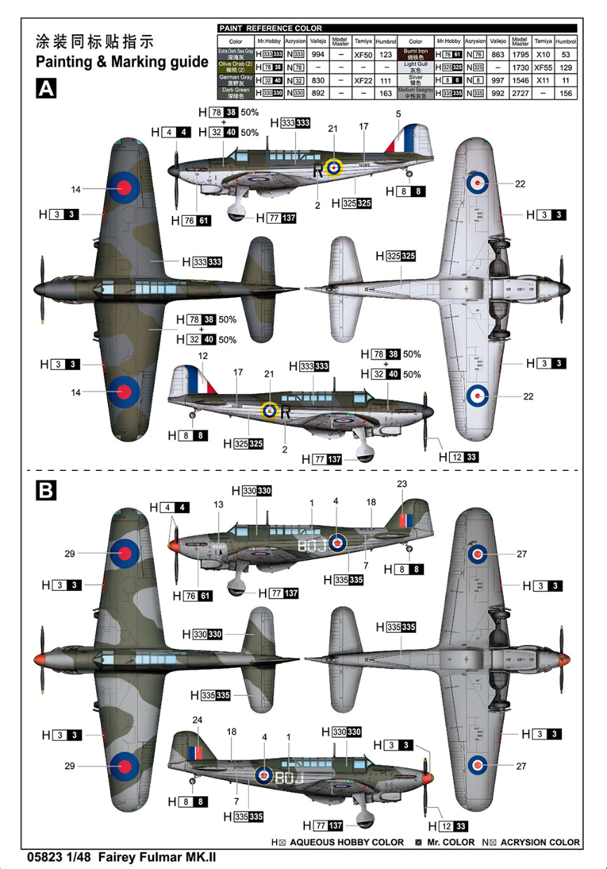 Trumpeter 1/48 Fairey Fulmer Mk.II Kit 05823