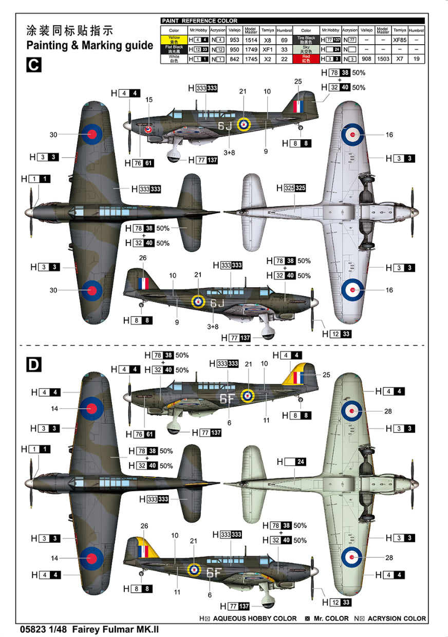 Trumpeter 1/48 Fairey Fulmer Mk.II Kit 05823