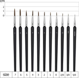 Pack of 11 Premium Detail Brush Set Acrylic Paints - Extra Fine Brushes for Maximum Precision