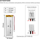 EEMB 1s 3.7v 3700mAh Lipo battery 13.7Wh with JST connector