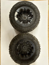 FTX CARNAGE MOUNTED WHEEL/TYRE COMPLETE PAIR - BLACK  - SECOND HAND