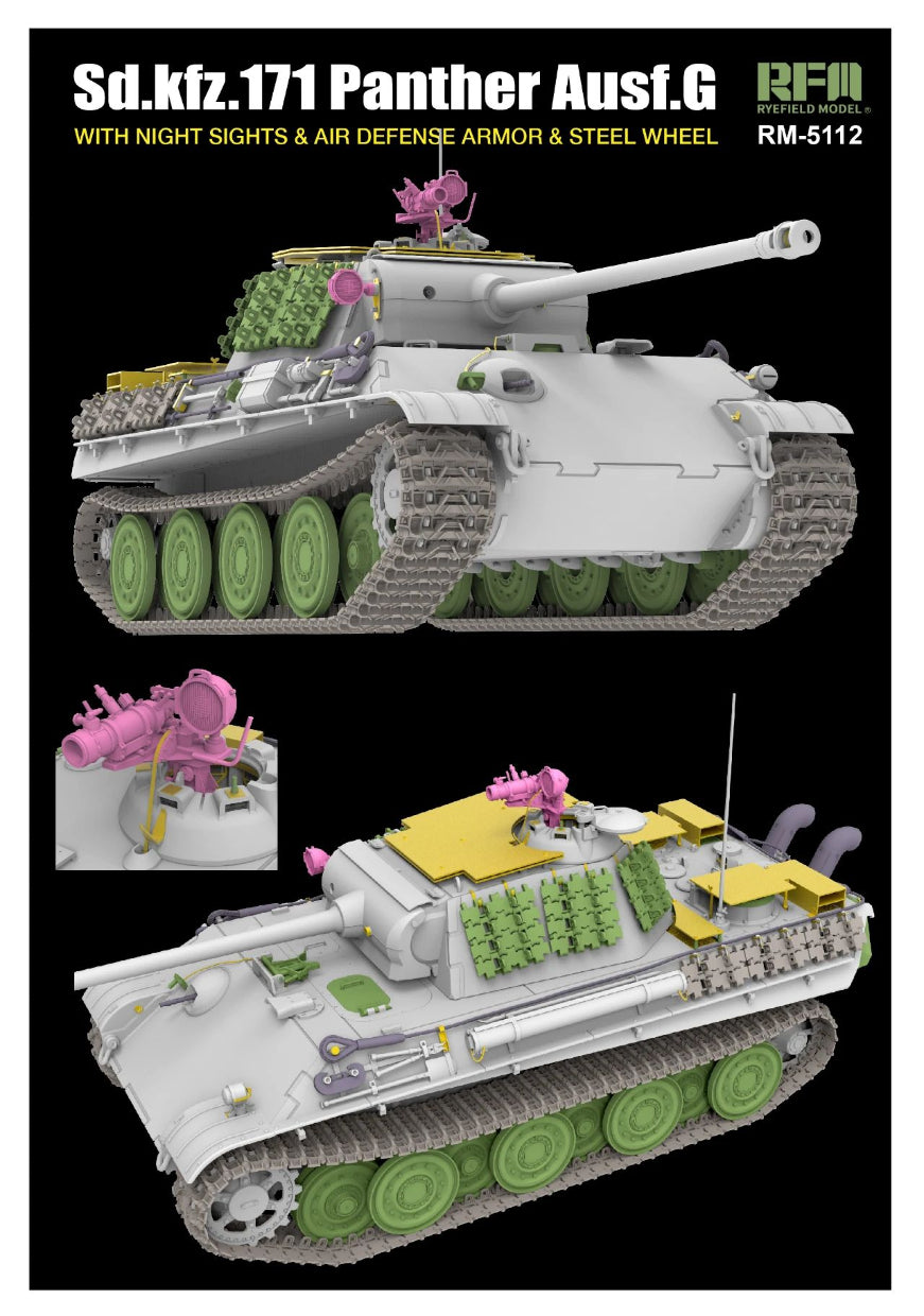 Rye Field Model 1/35 Panther Ausf.G Gertman Medium Tank Sd.kfz.171 Kit 5112