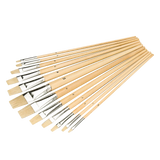 Silverline Artists Paint Brush Set 12 pce Flat Tips