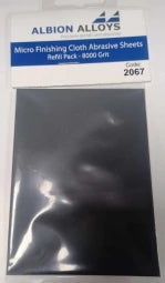 Albion Alloy Micro Finishing Cloth - Abrasive Sheets - 8000 Grit (Pack of 2) 2067